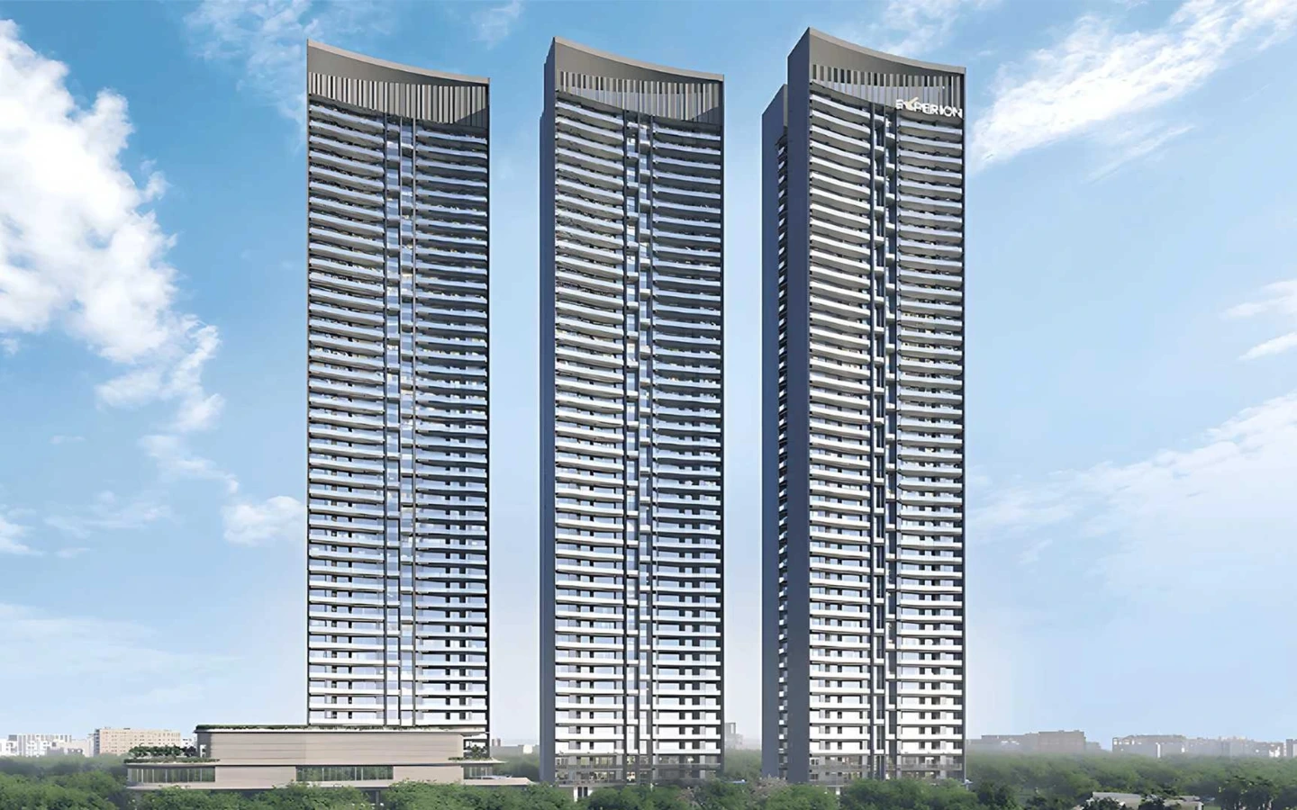 experion the tillion high rise project front elevation view