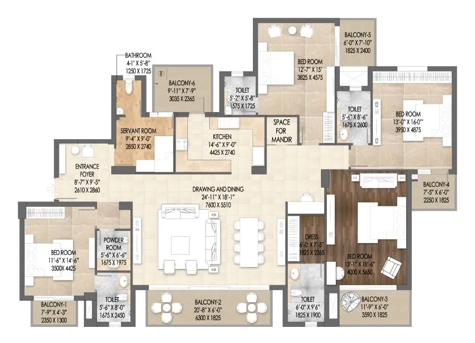 4 BHK Plan