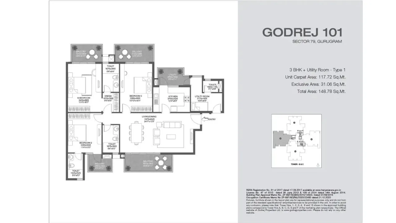 3 BHK  Plan