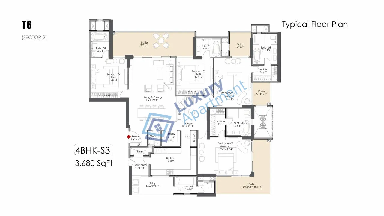4 BHK S3 Plan