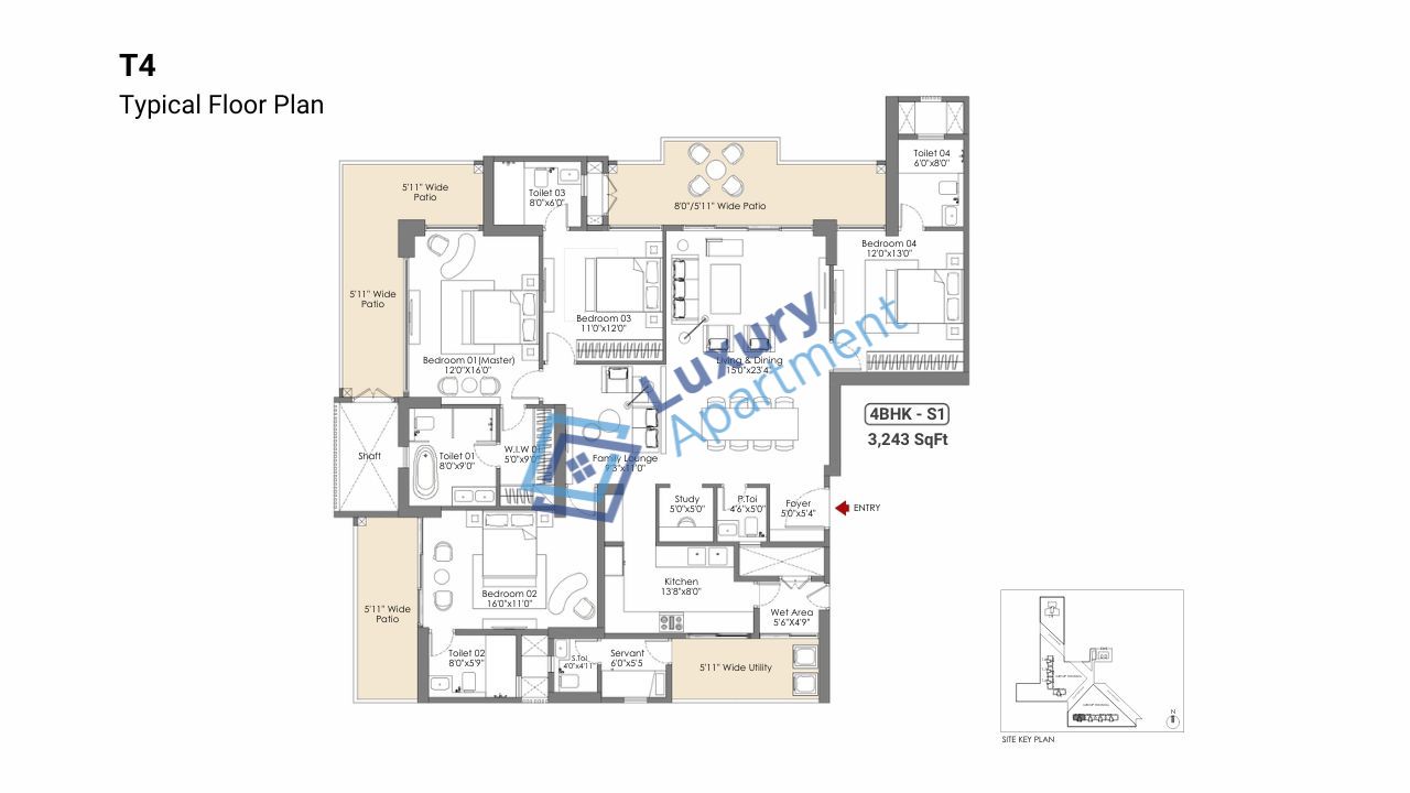 4 BHK S1 Plan