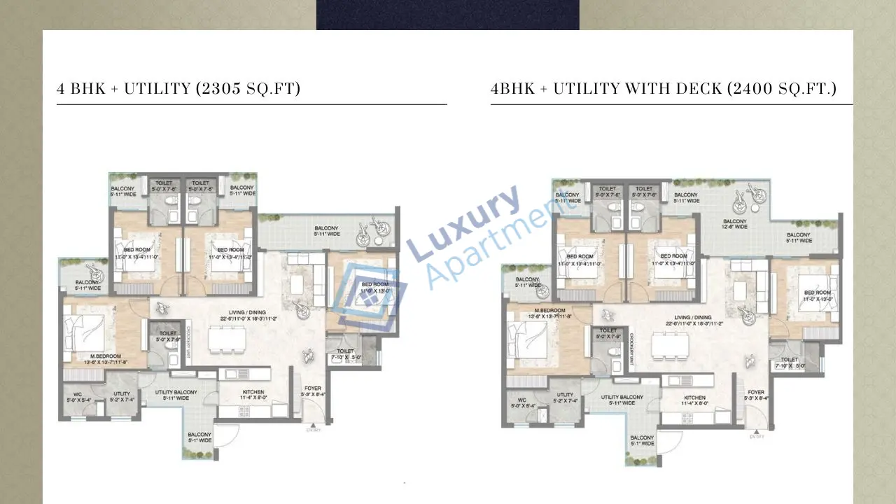4 BHK + Utility Plan