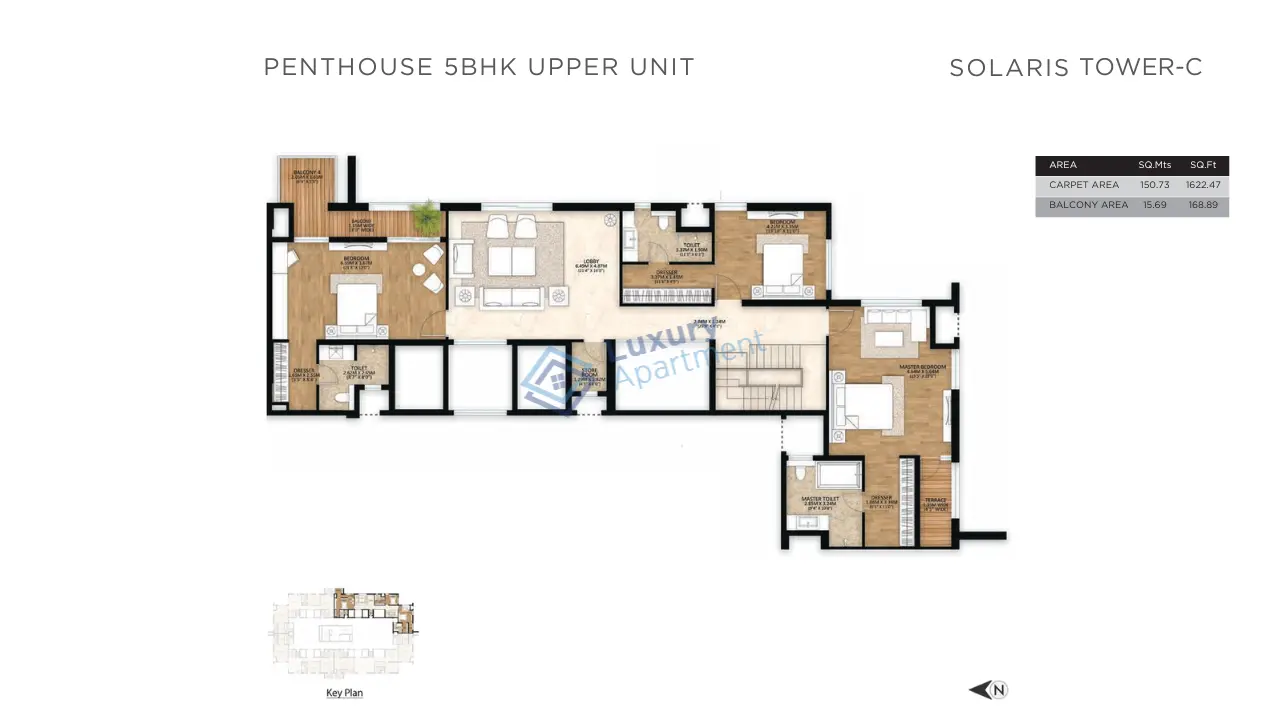 5 BHK Upper Unit (T-A & C) Plan