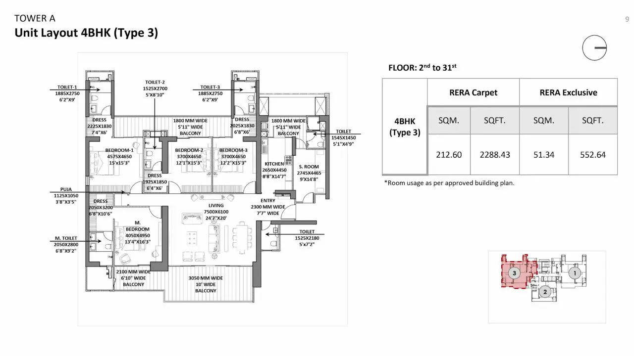4 BHK  Plan