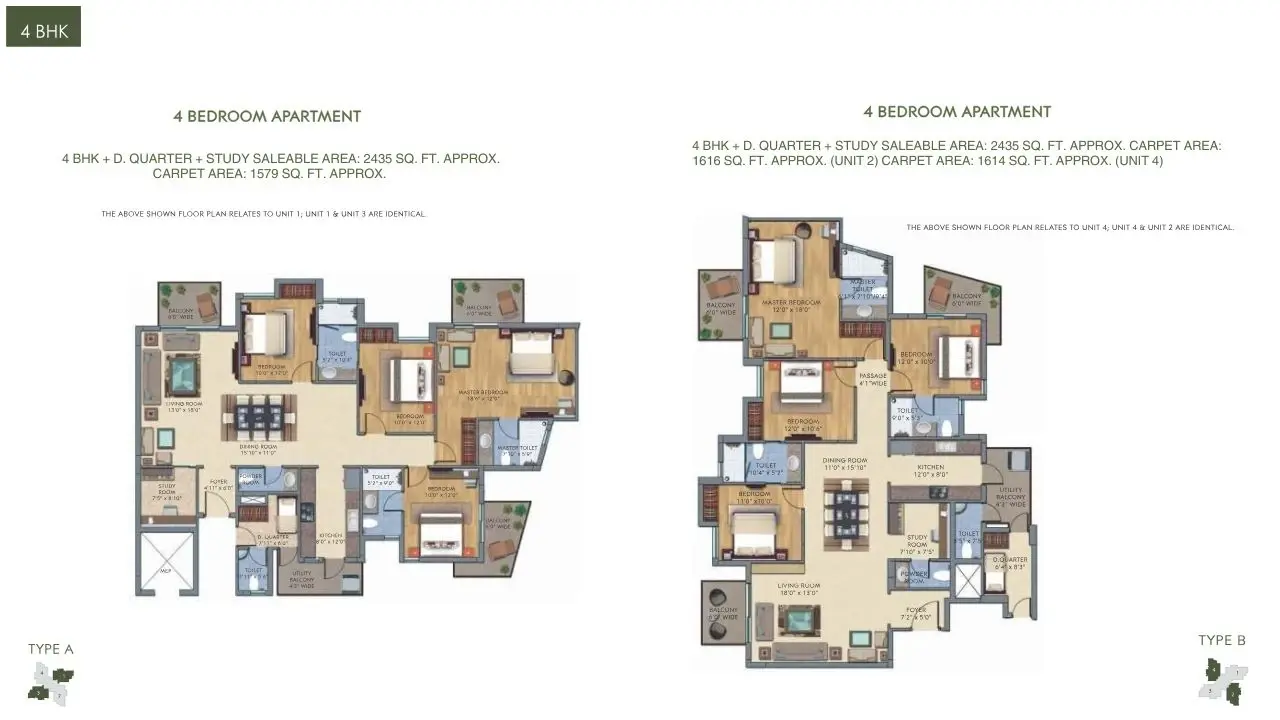 4 BHK + Domestic Help	 Plan