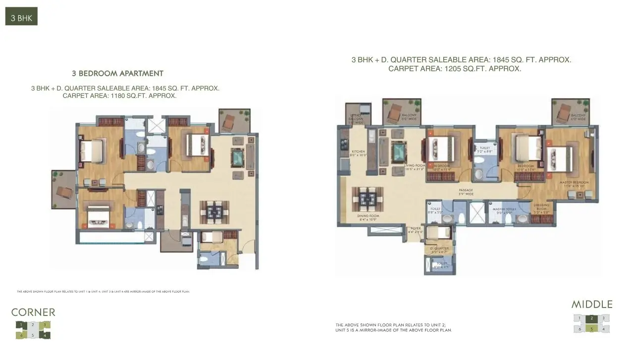 3 BHK + Domestic Help	 Plan