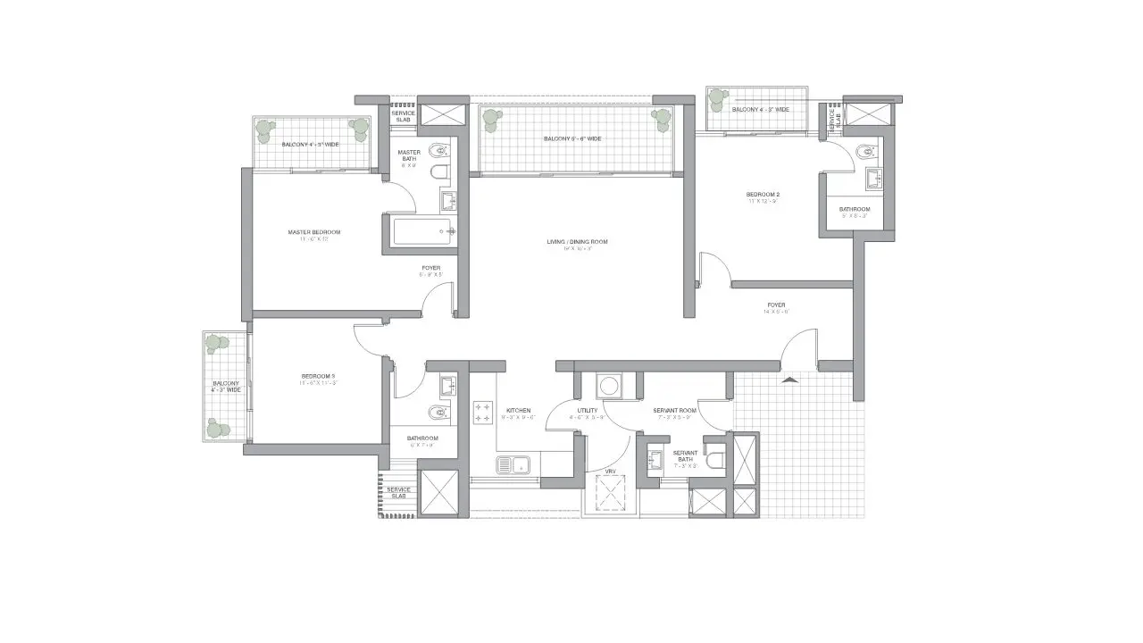 3 BHK  Plan
