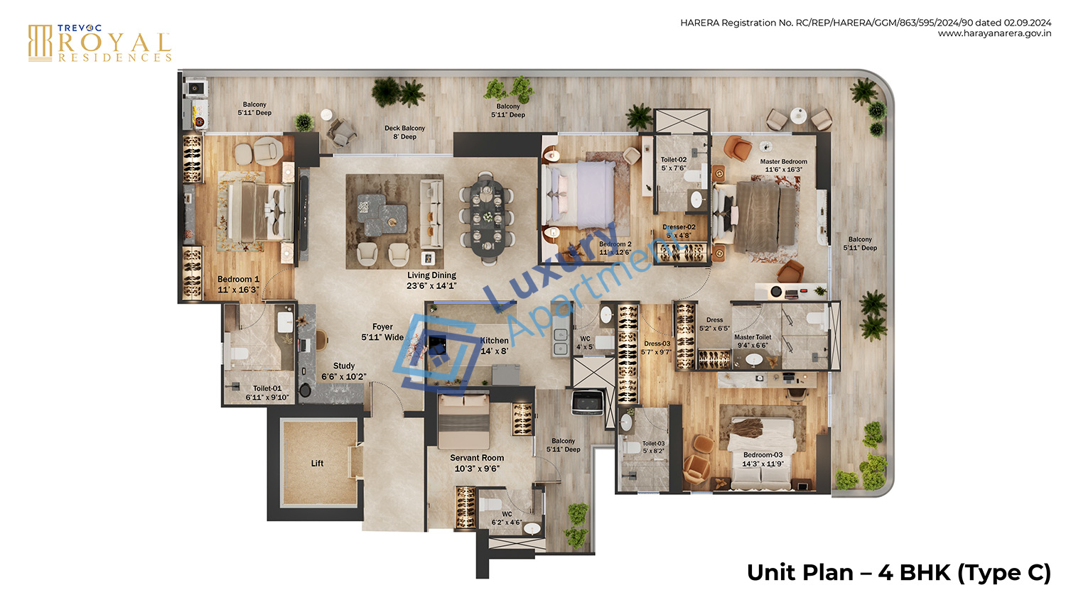 4 BHK (Type-C) Plan
