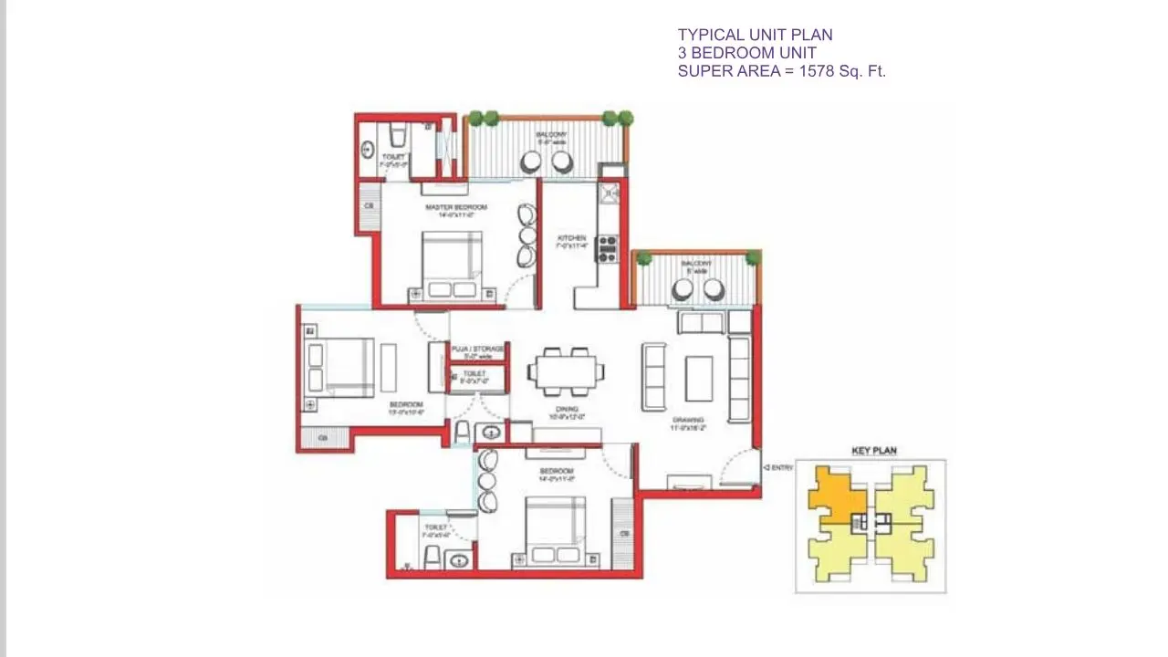 3 BHK  Plan