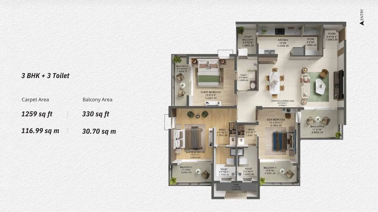 3 BHK Plan