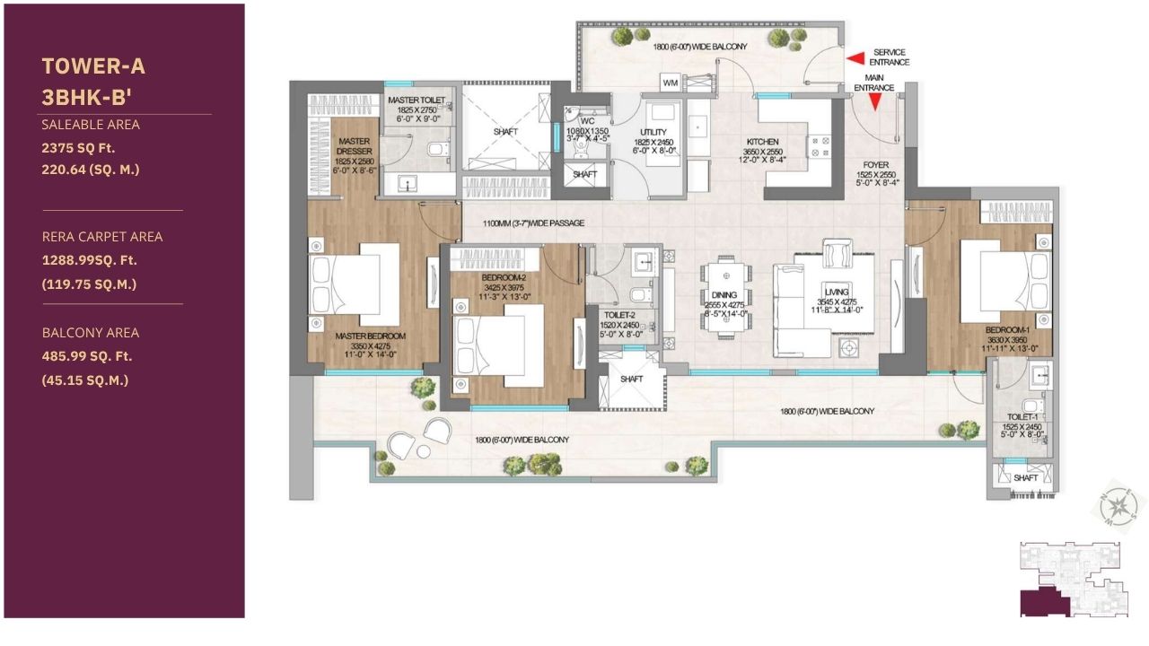 3 BHK Plan