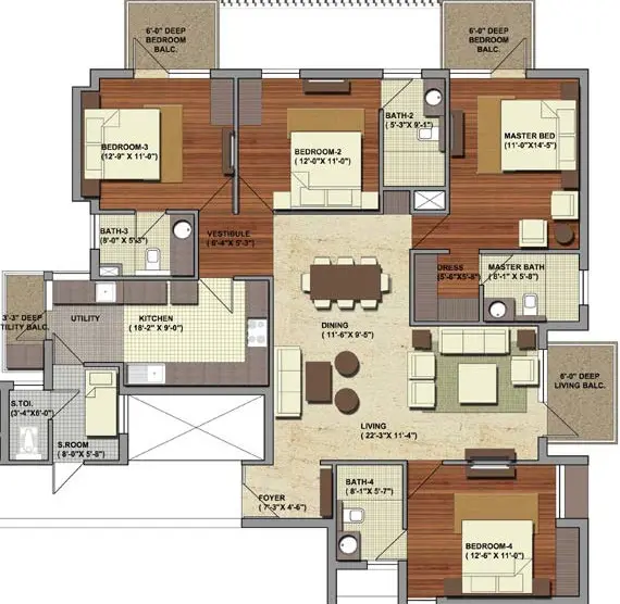 4 BHK Plan
