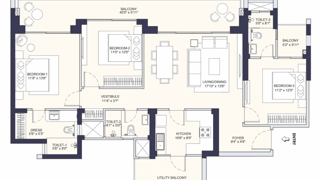 3 BHK Plan