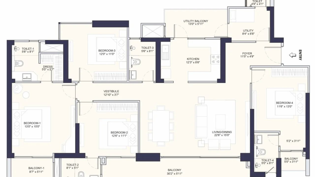 4 BHK Plan
