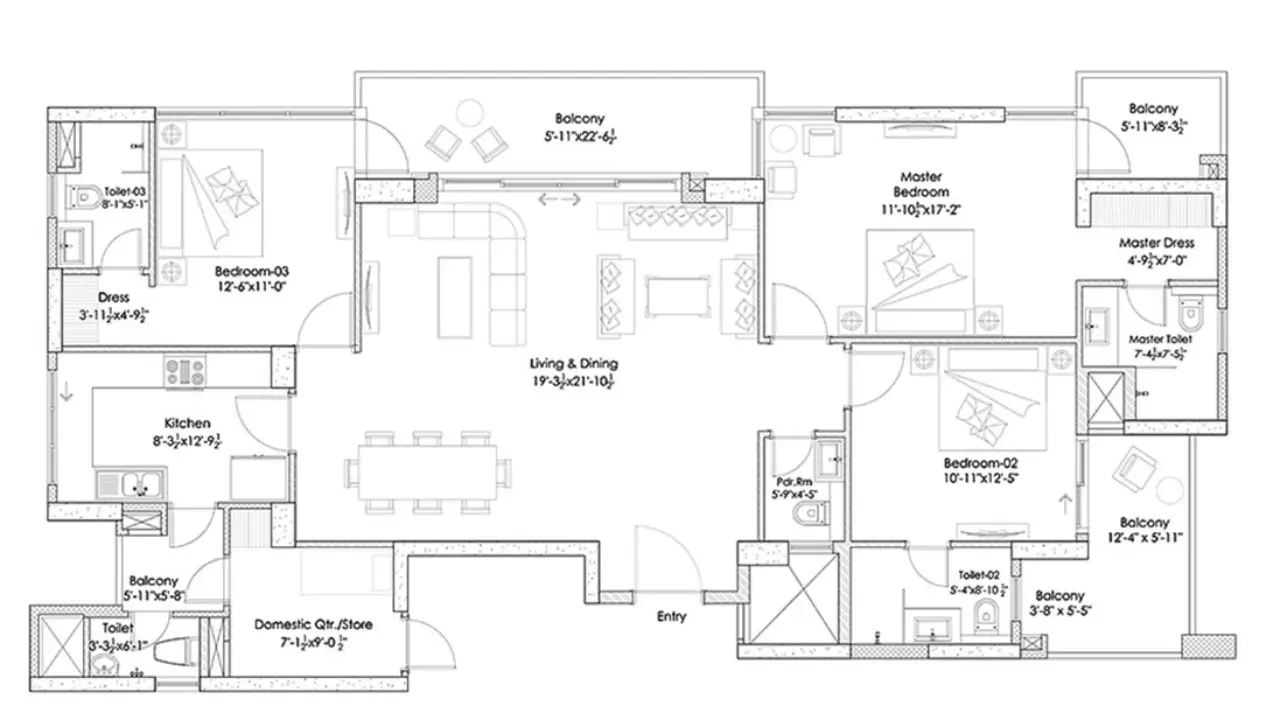 3 BHK Plan